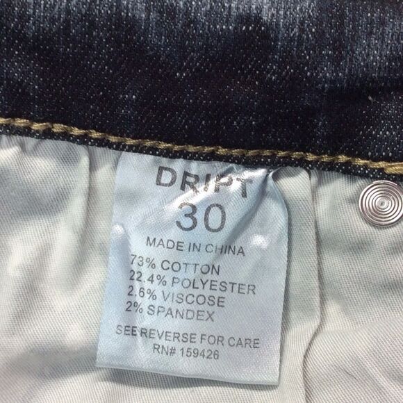 Dript Denim Blue Jeans Men’s 30/32 Grunge Button Fly Paint Splatter Distressed - Picture 2 of 12